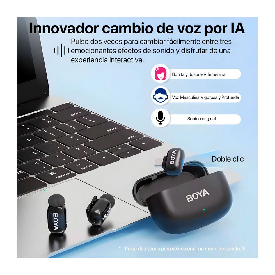 BOYA Mini-2 Usb-C - Micrófono Inalámbrico cancelación de ruido IA · imagen 5
