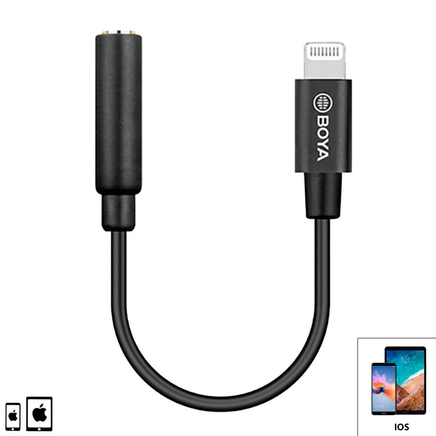 BOYA BY-K3 3.5mm (6cm) Plug/Jack TRRS - IOS · imagen 1